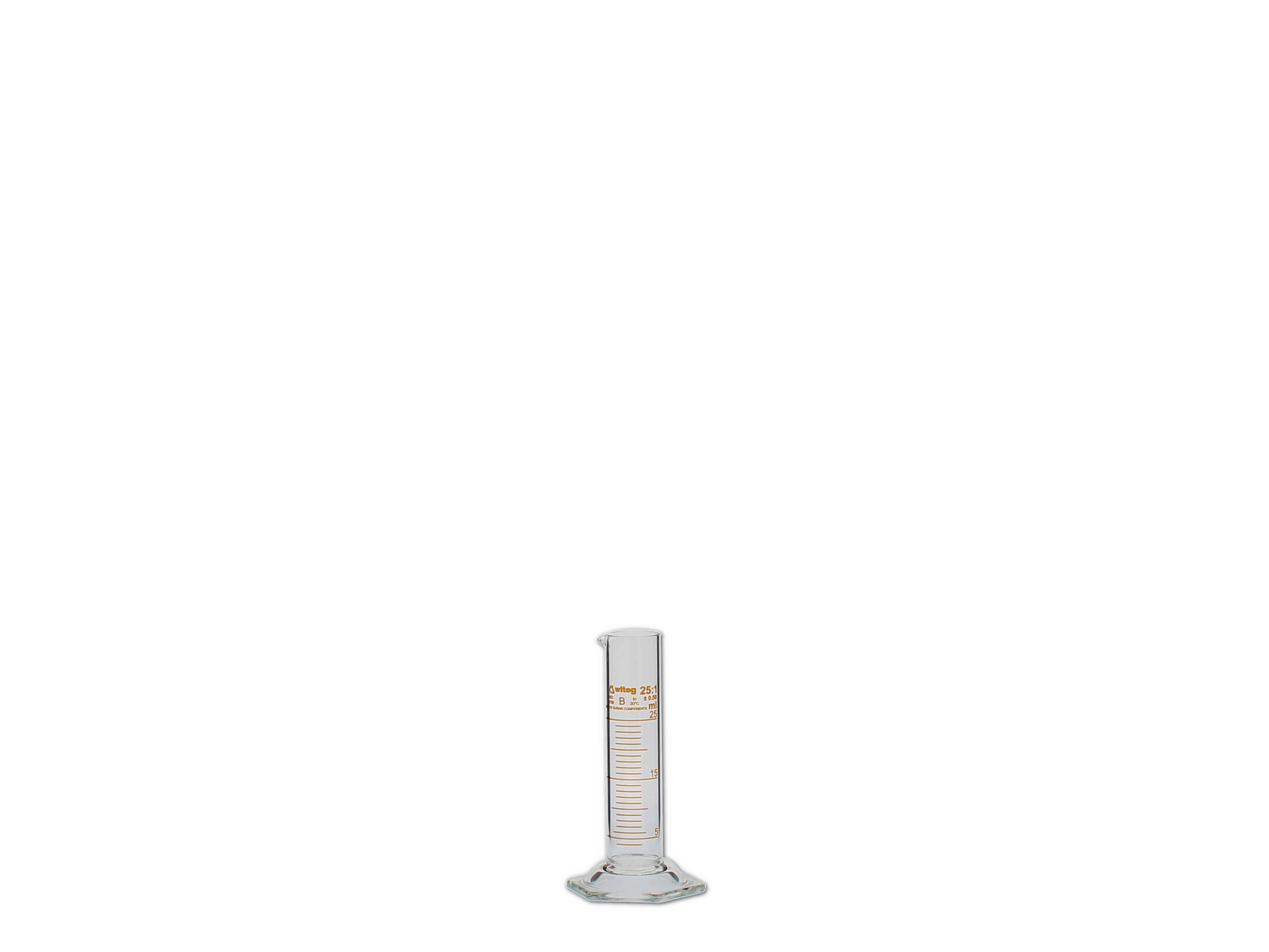 Messzylinder, Glas, graduiert - 25ml (niedere Form)
