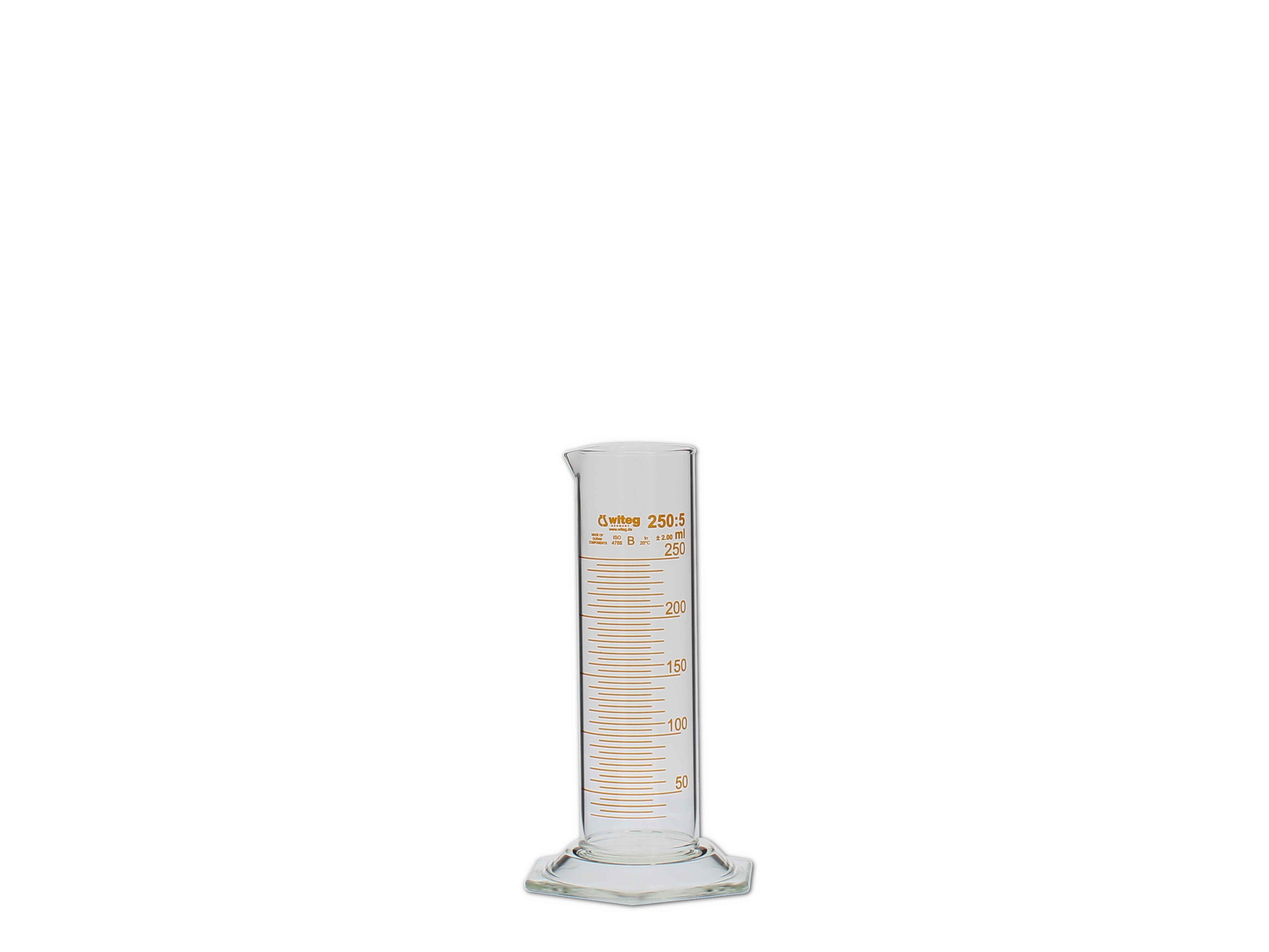 Messzylinder, Glas, graduiert - 250ml (niedere Form)
