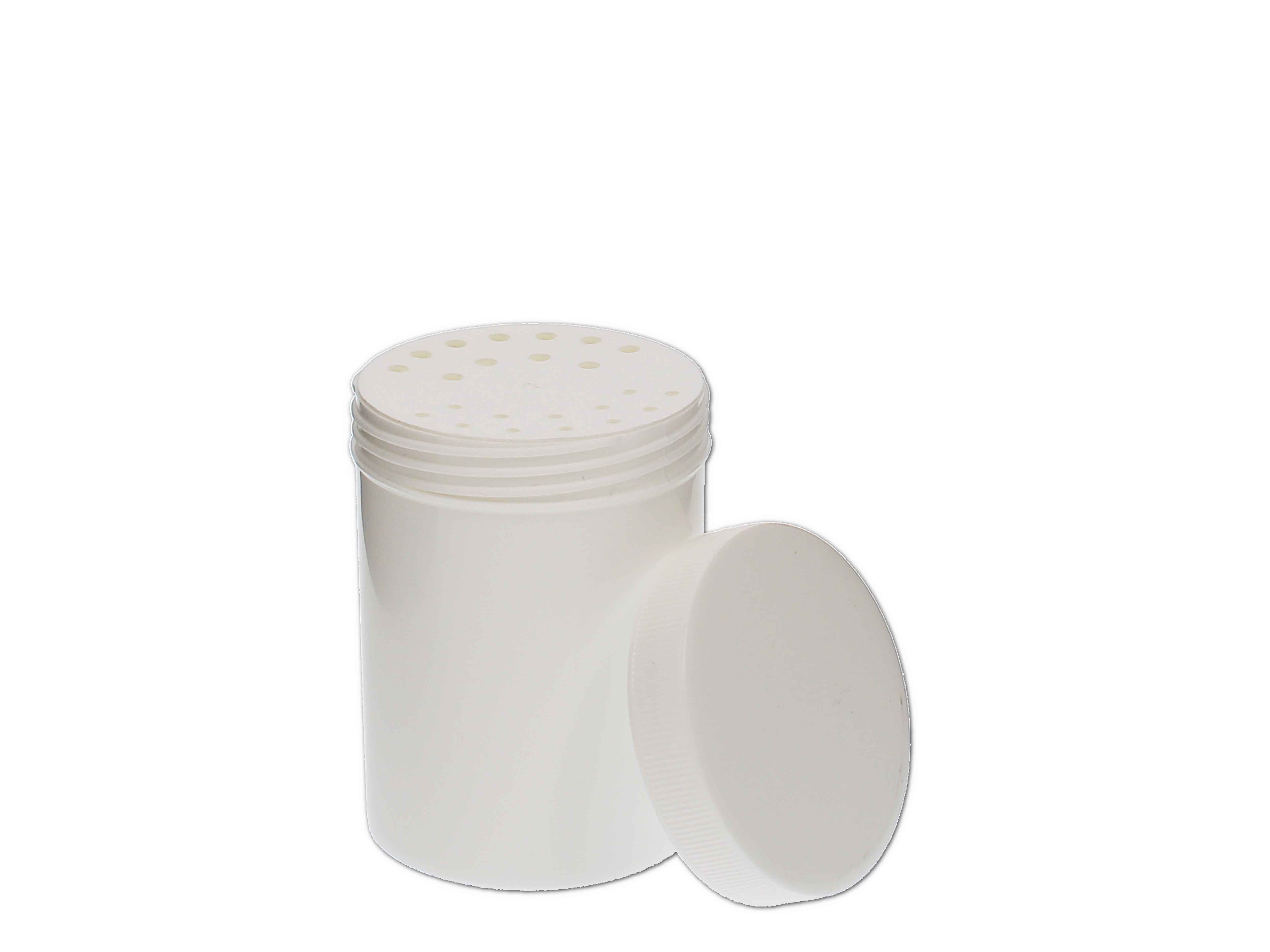 Puderstreudose weiß, Kunststoff 50g