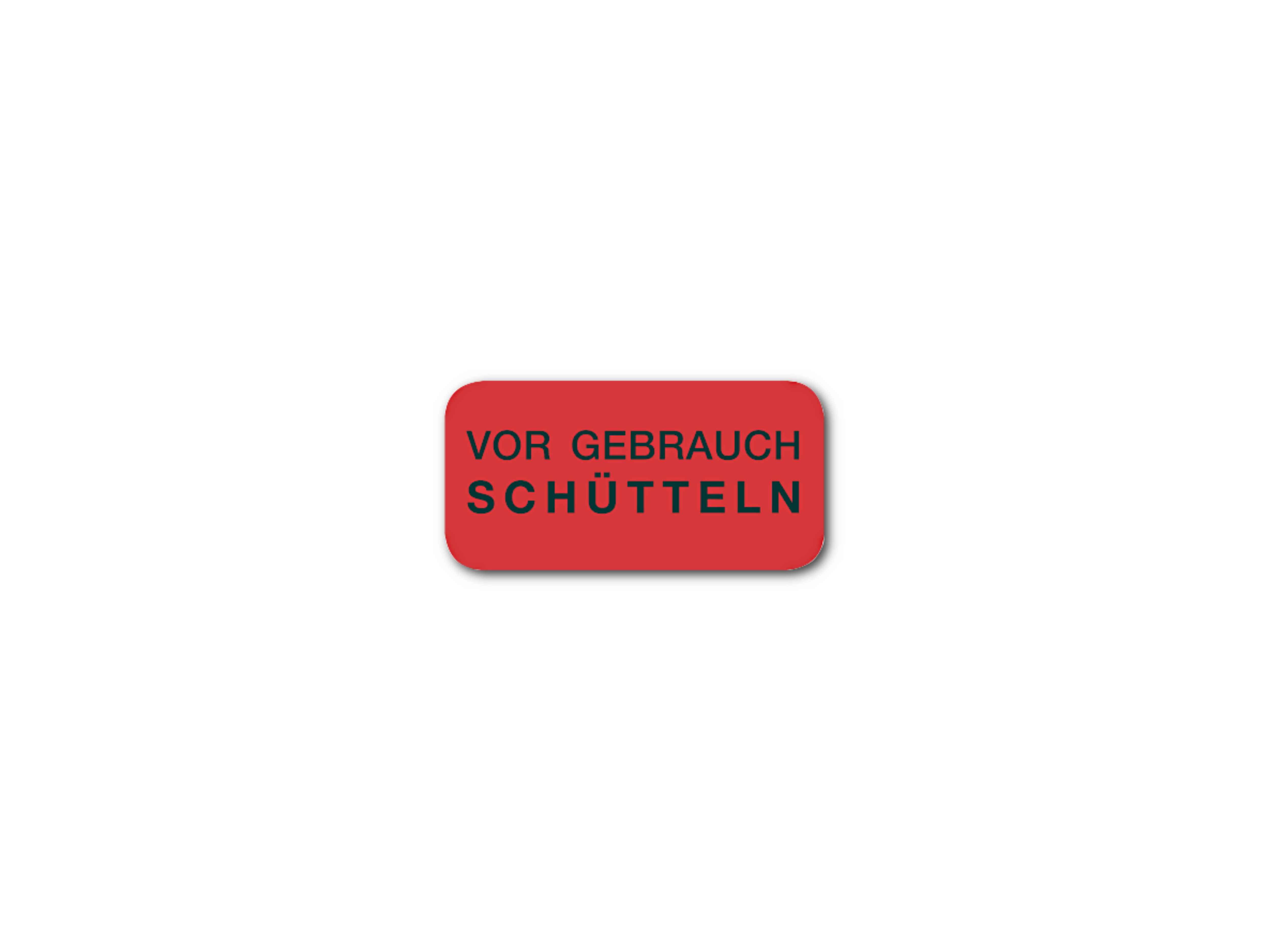    Haftetikette - Vor Gebrauch schütteln - 34X14mm, per 1000 Stück