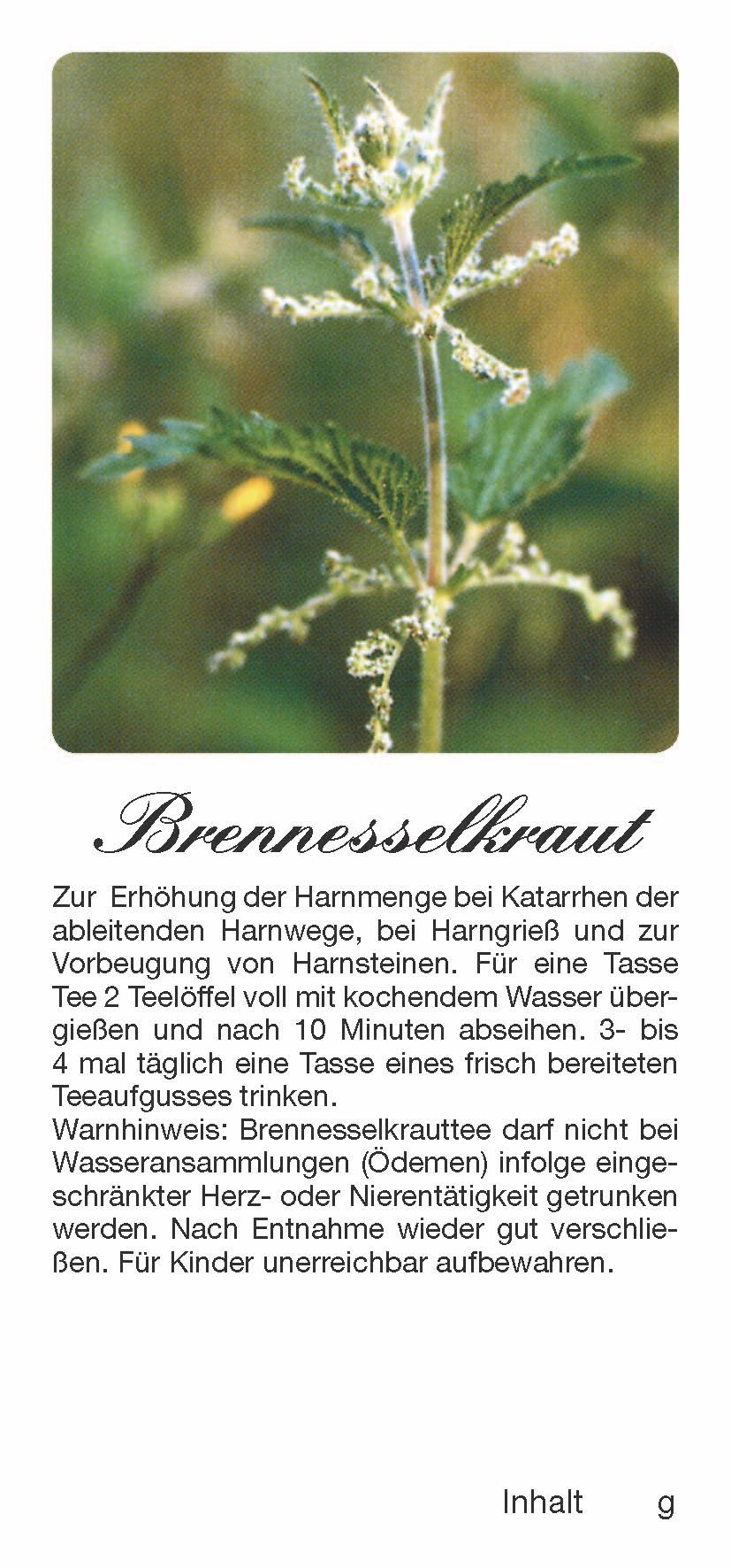 Teehaftetiketten Brennesselkraut