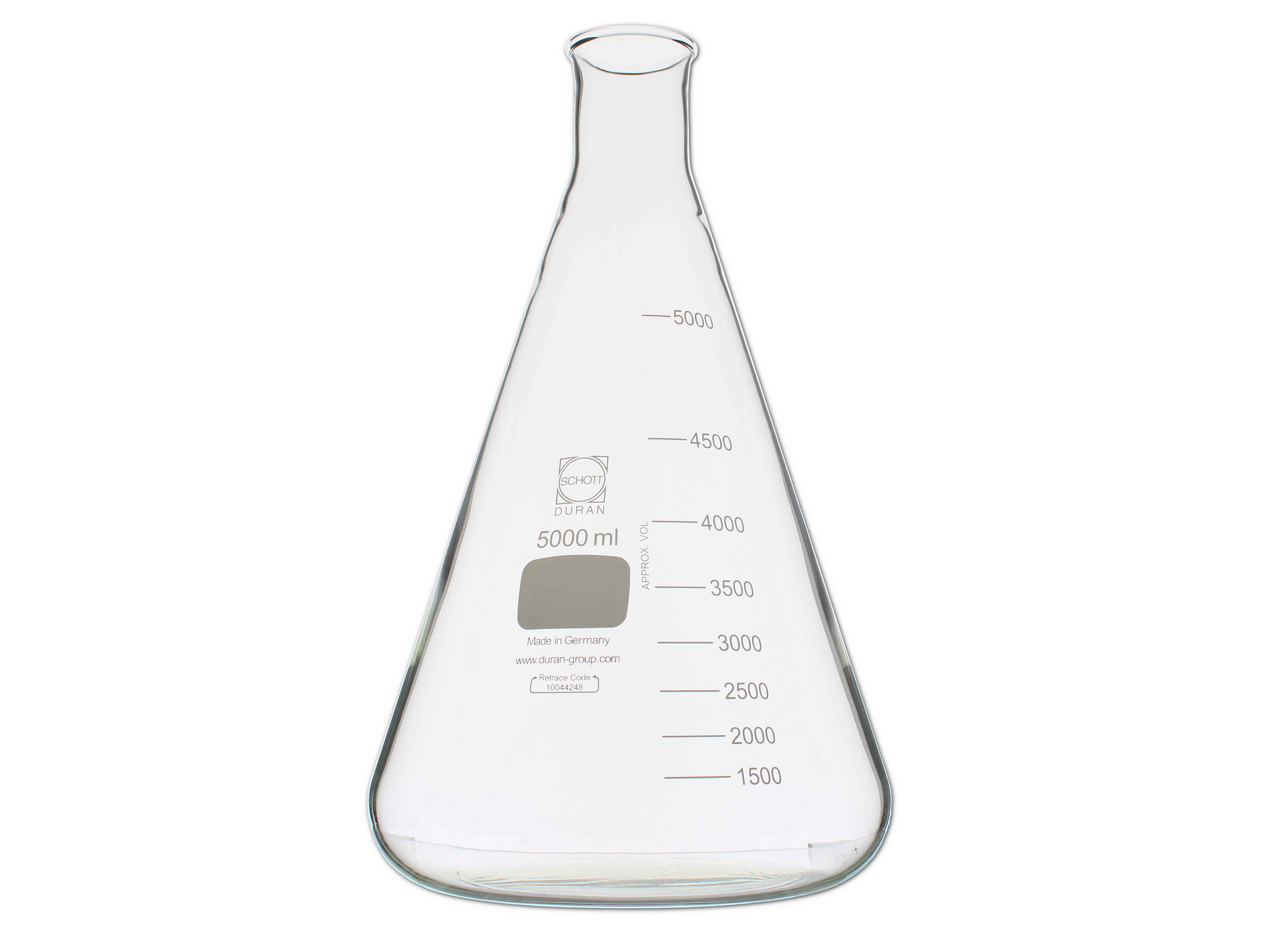 Erlenmeyerkolben, enghals, graduiert - 5000 ml