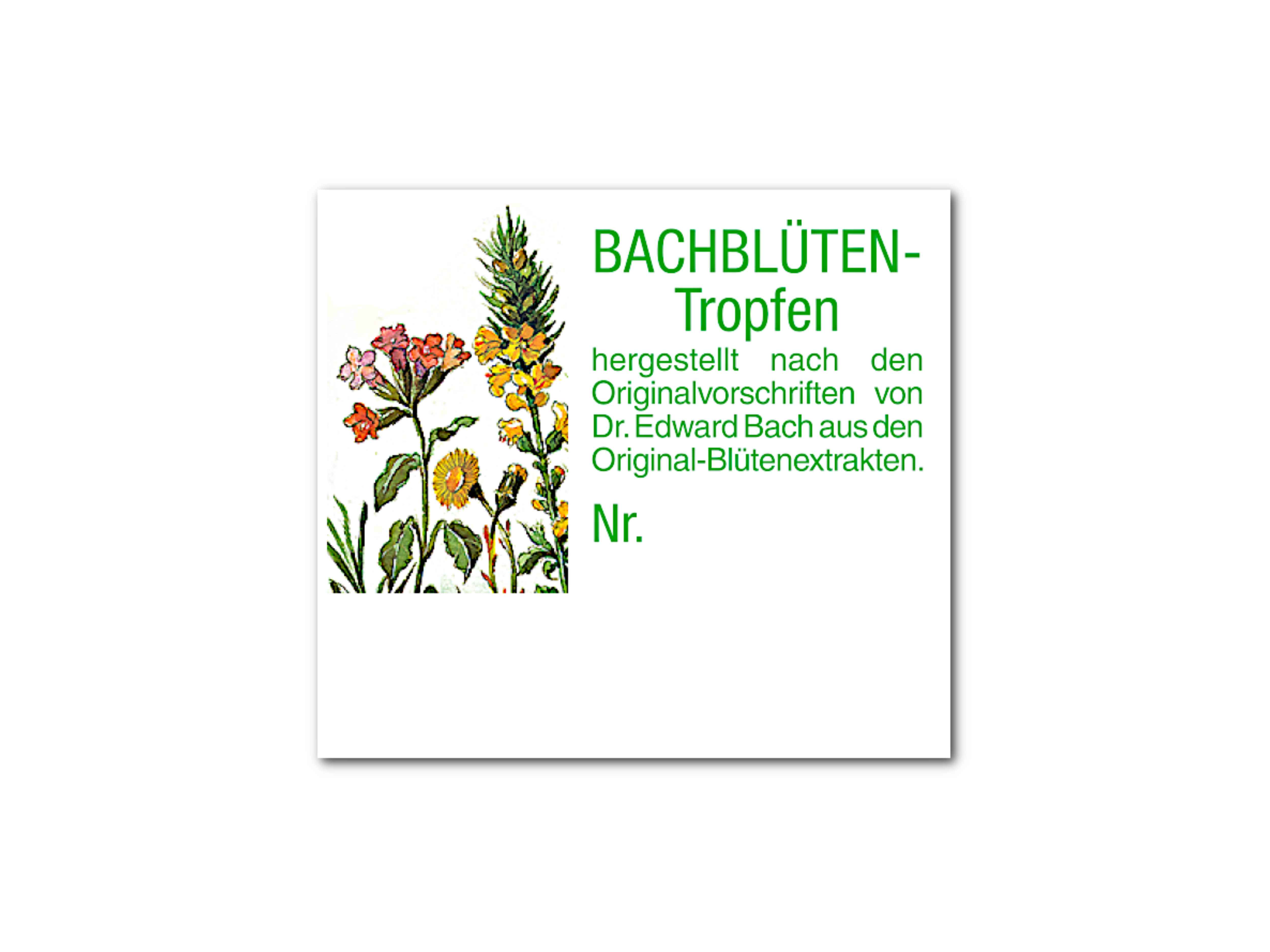    Haftetiketten Bachblüten, 4-färbig ohne Zahlenkranz