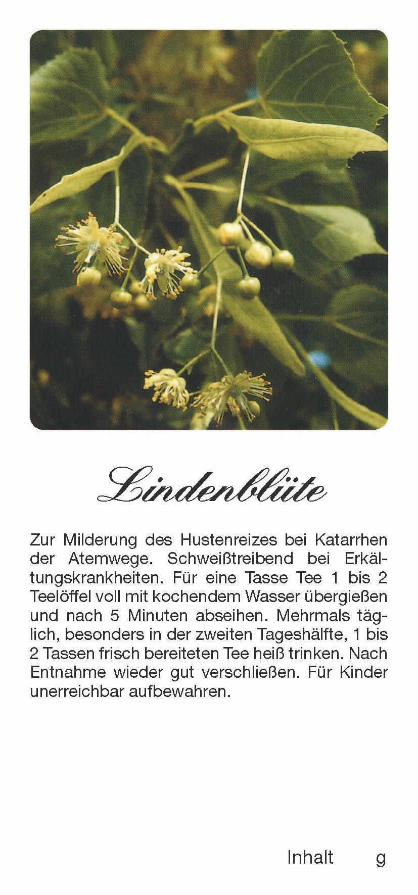    Teehaftetiketten Lindenblüte