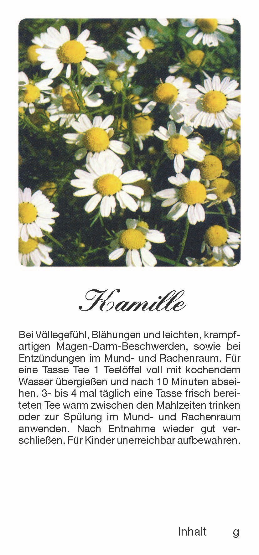 Teehaftetiketten  Kamille