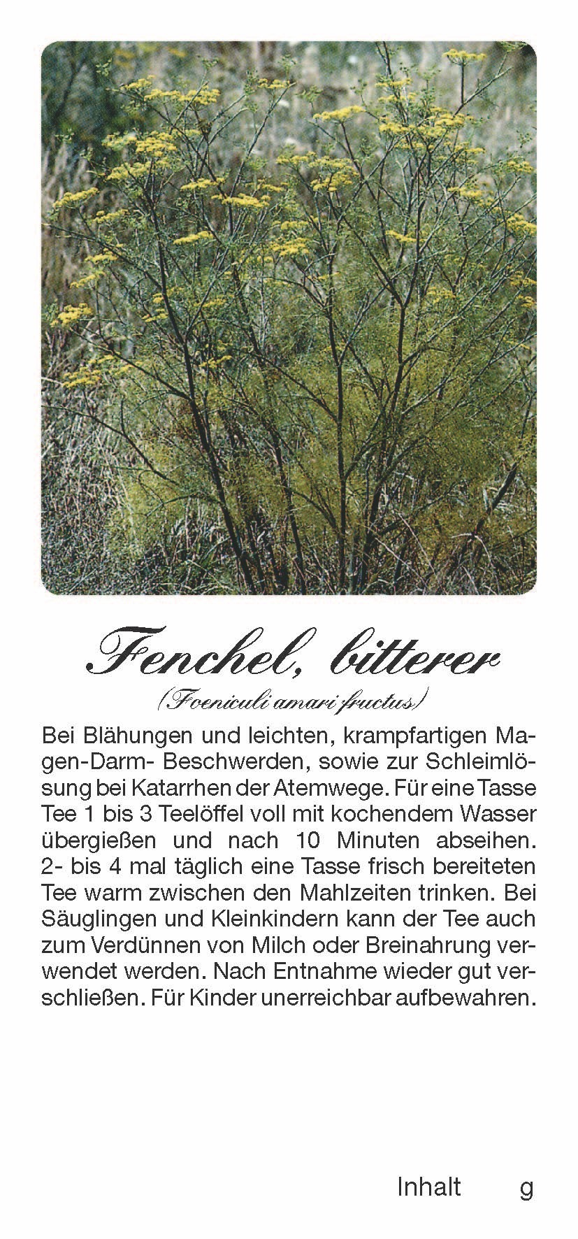 Teehaftetiketten Fenchel