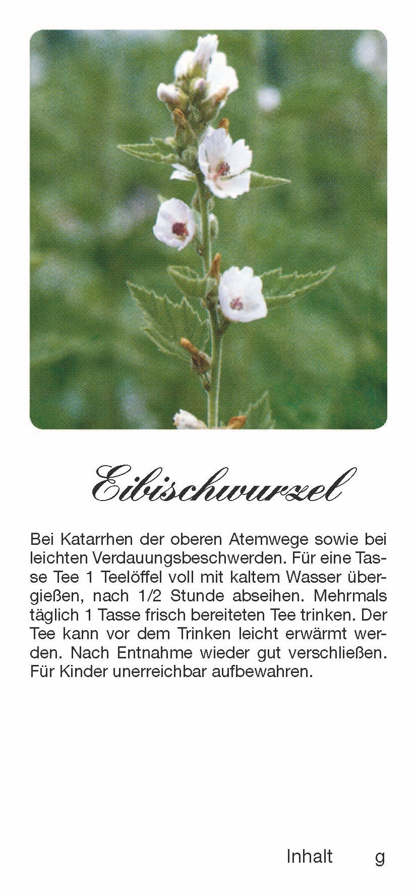 Teehaftetiketten  Eibischwurzel