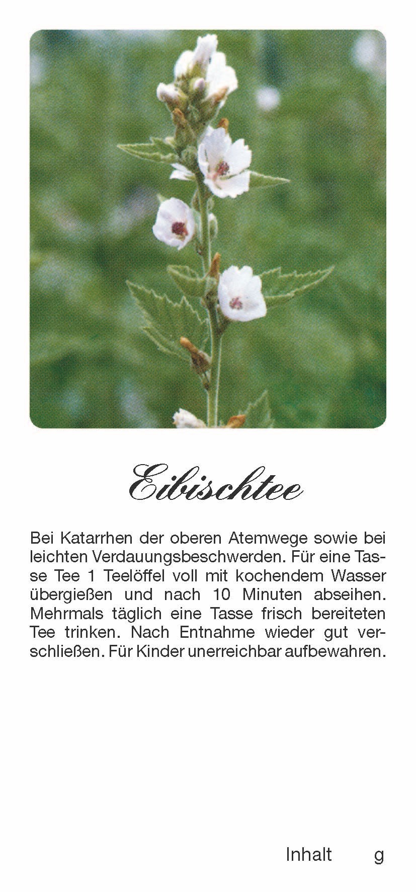 Teehaftetiketten  Eibischtee
