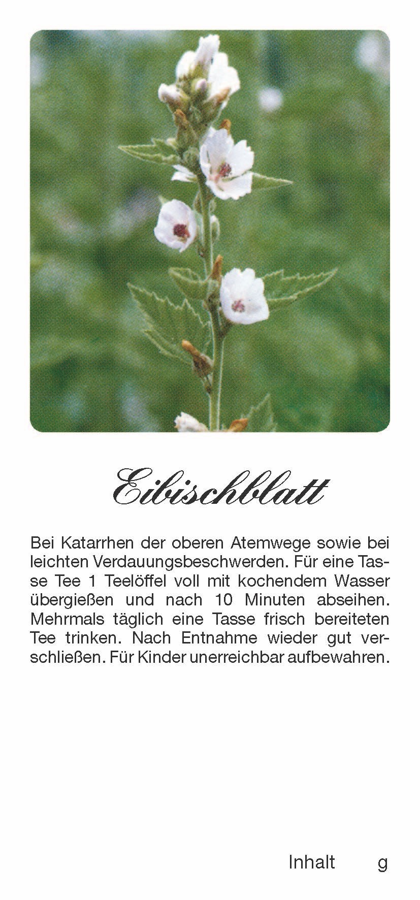 Teehaftetiketten  Eibischblätter