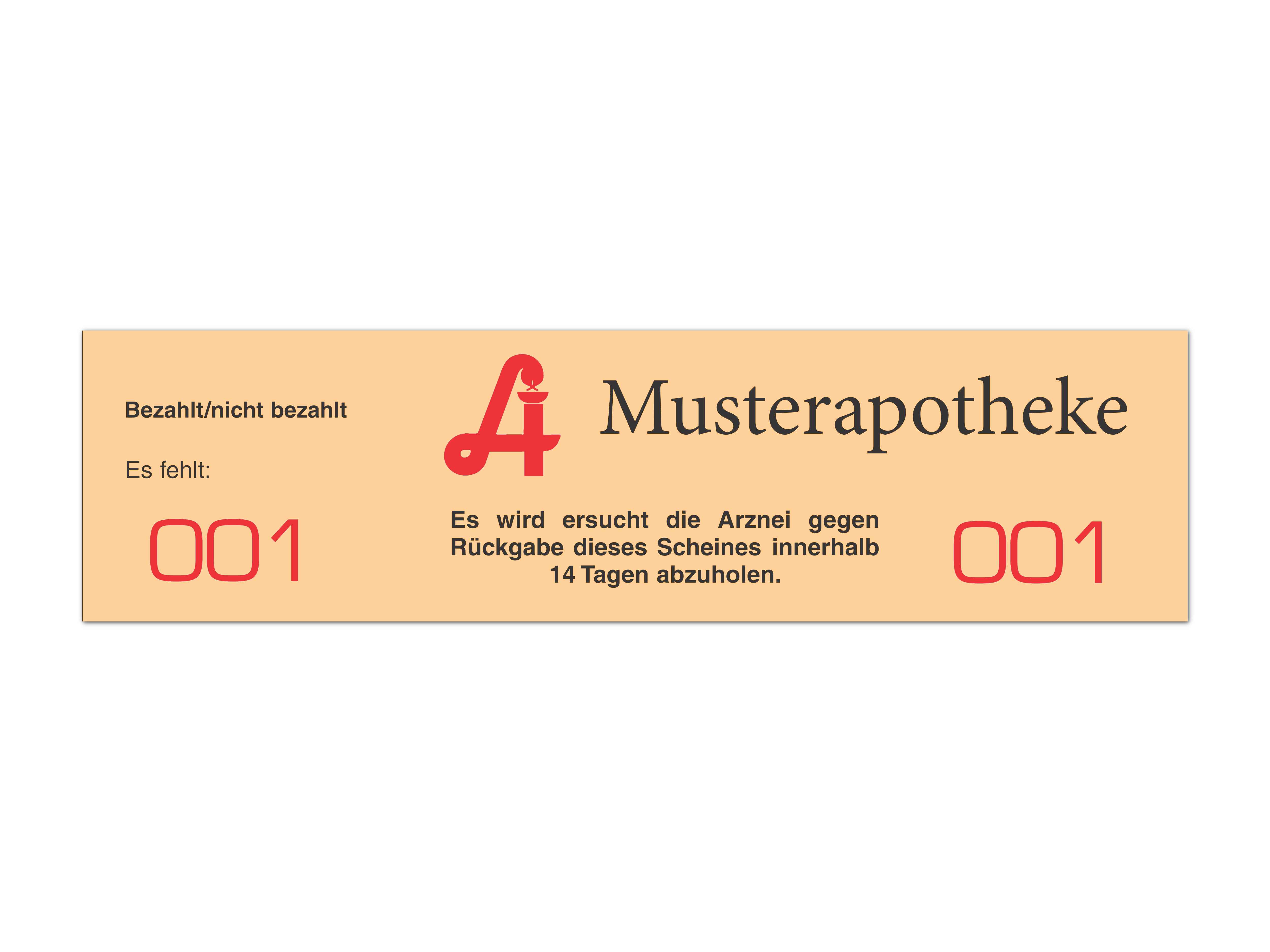 Rezeptnummern orange unbedruckt per 1000 Stück