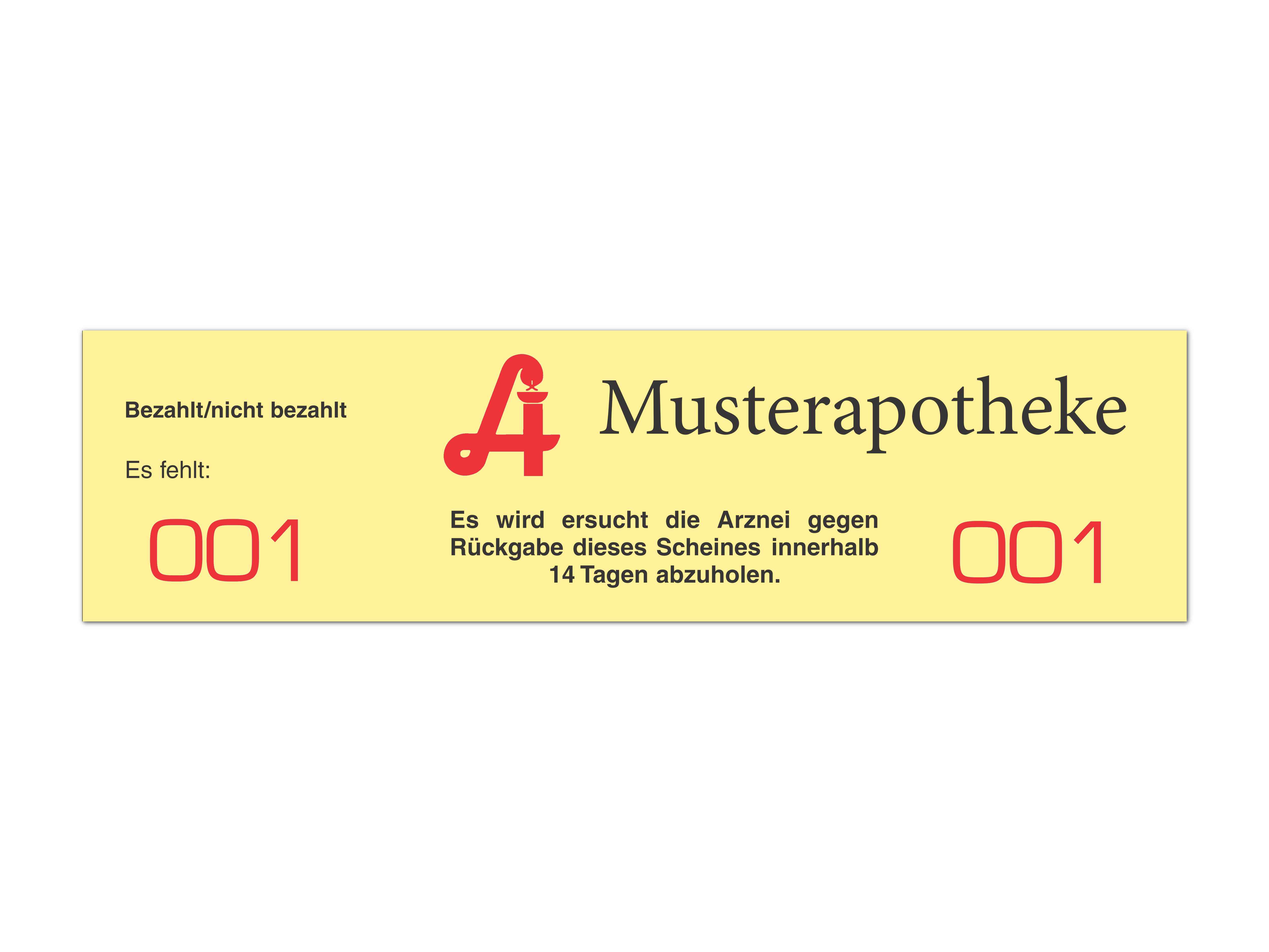 Rezeptnummern gelb unbedruckt per 1000 Stück