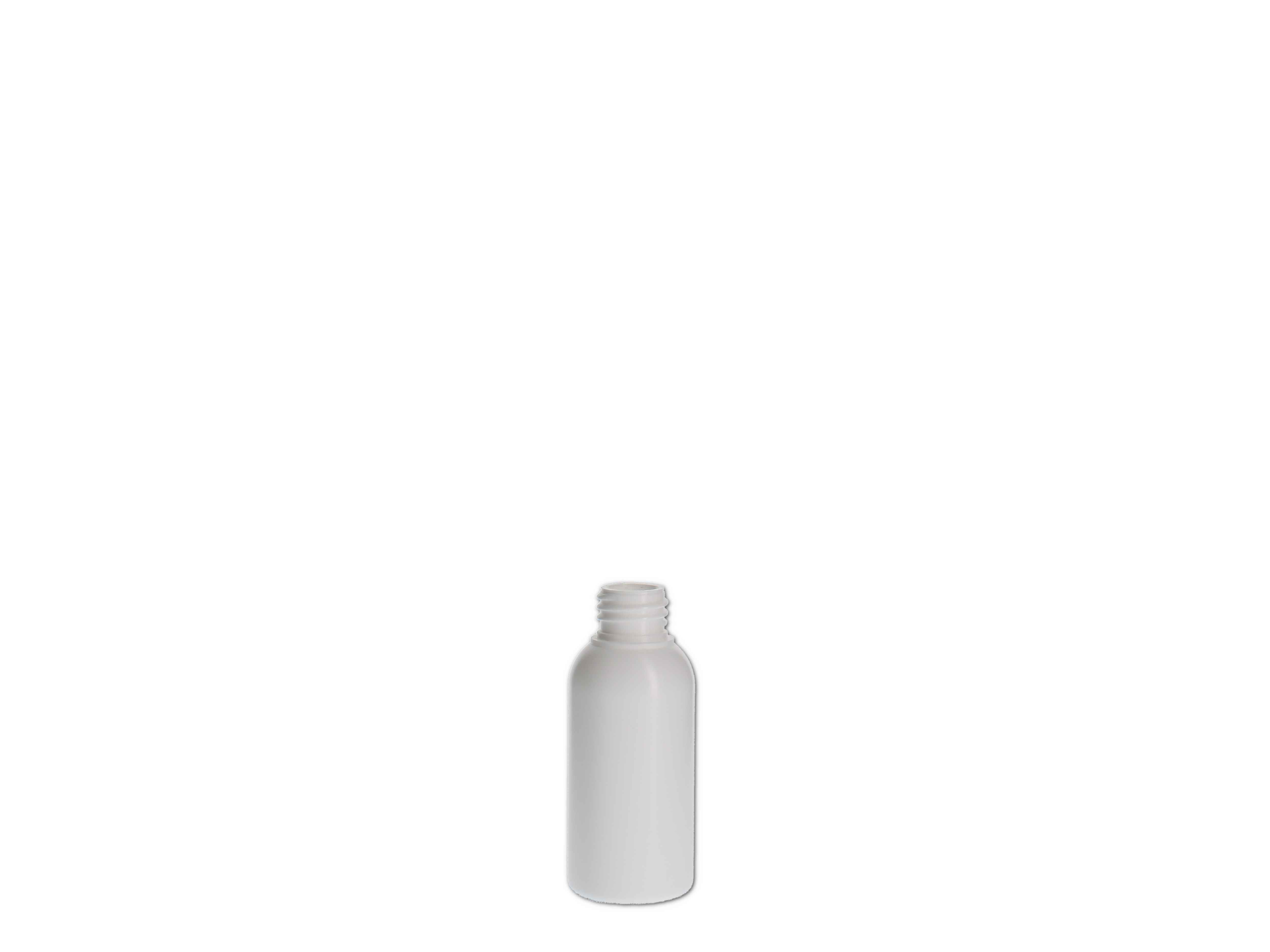    Kosmetikflasche, Kunststoff weiß, rund 50ml