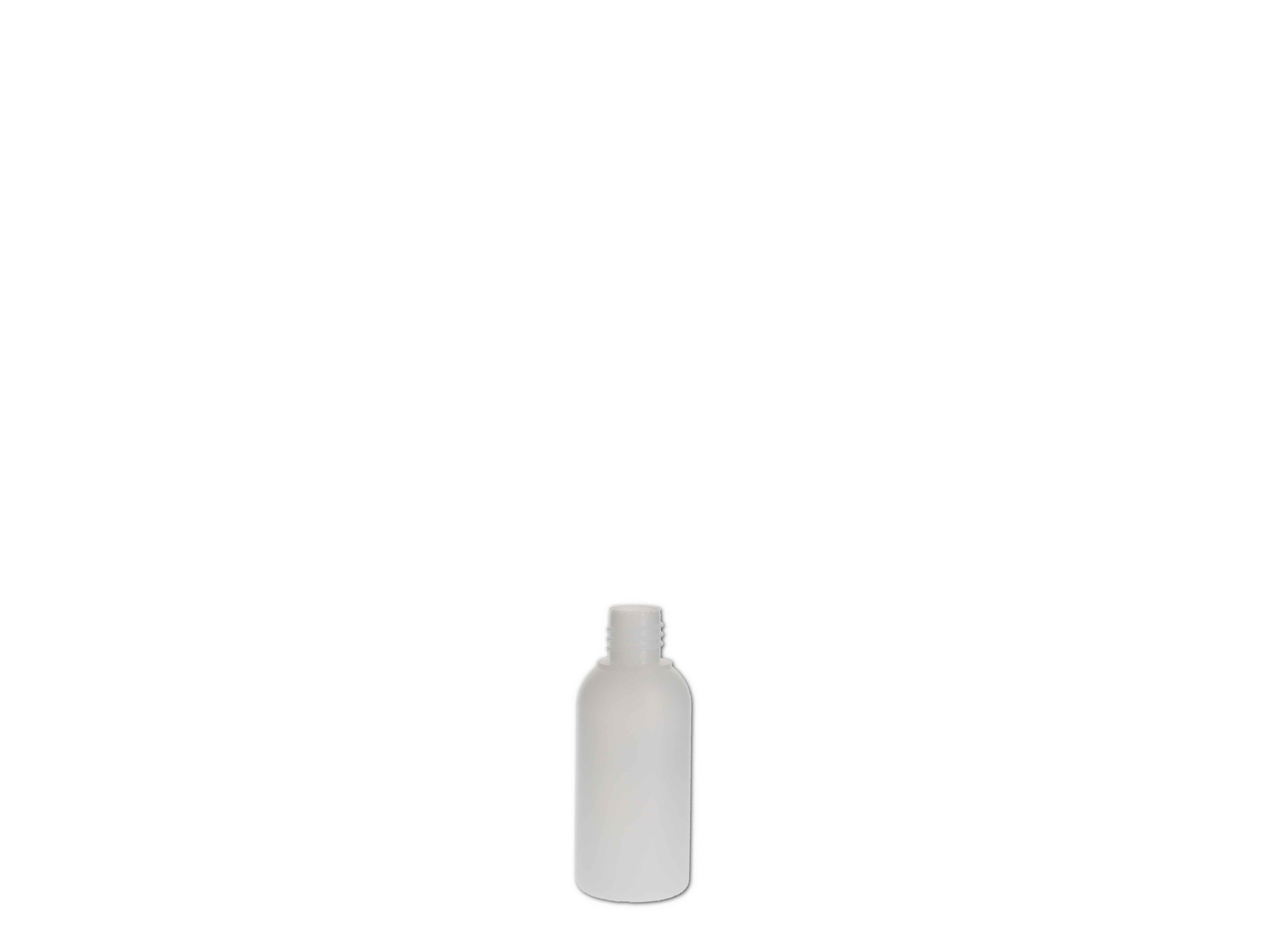    Kunststoff-Flasche rund, natur ohne Verschluss - 50ml
