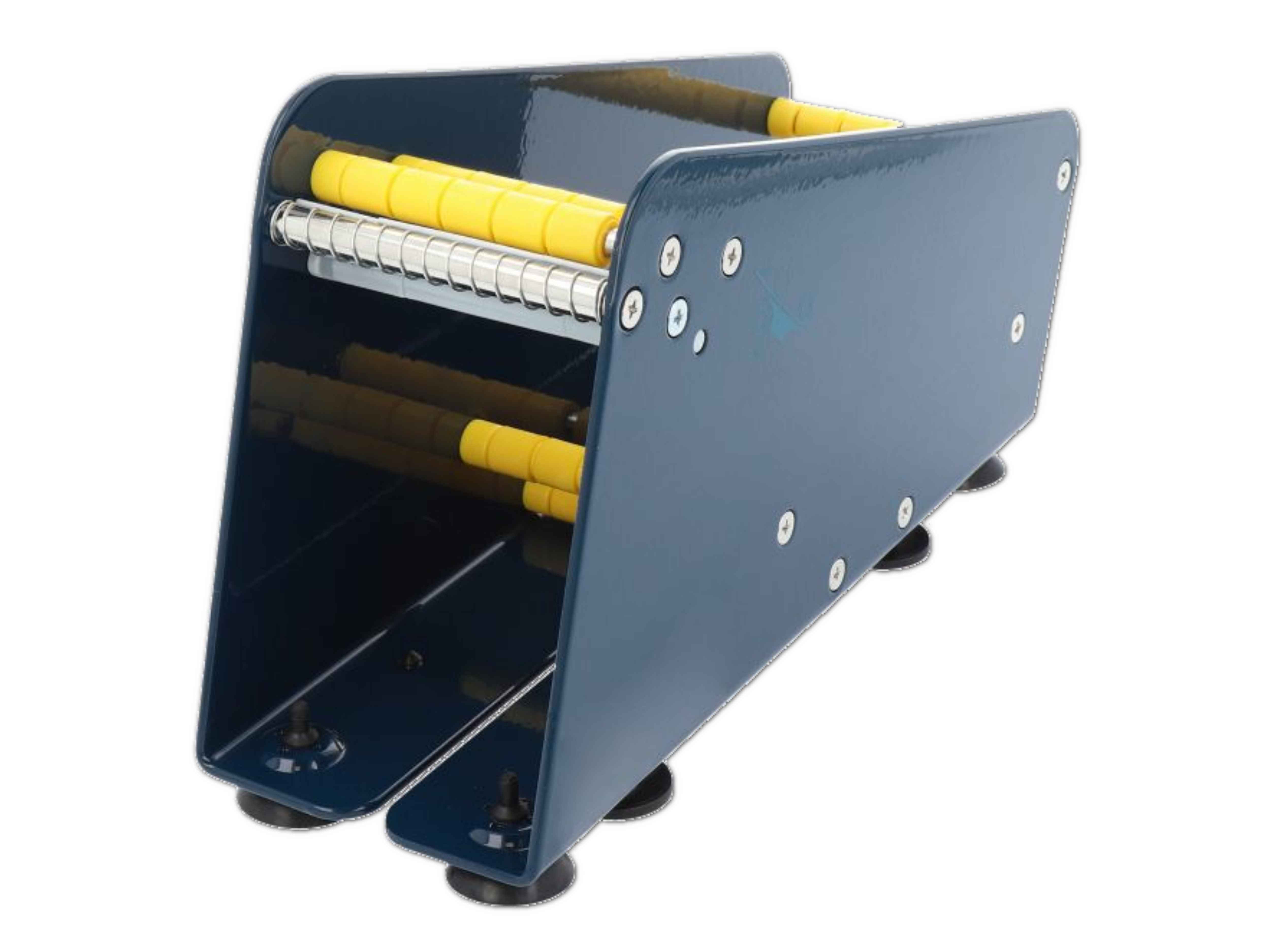 Etikettenabroller, Metall blau Rollenbreite max 75mm