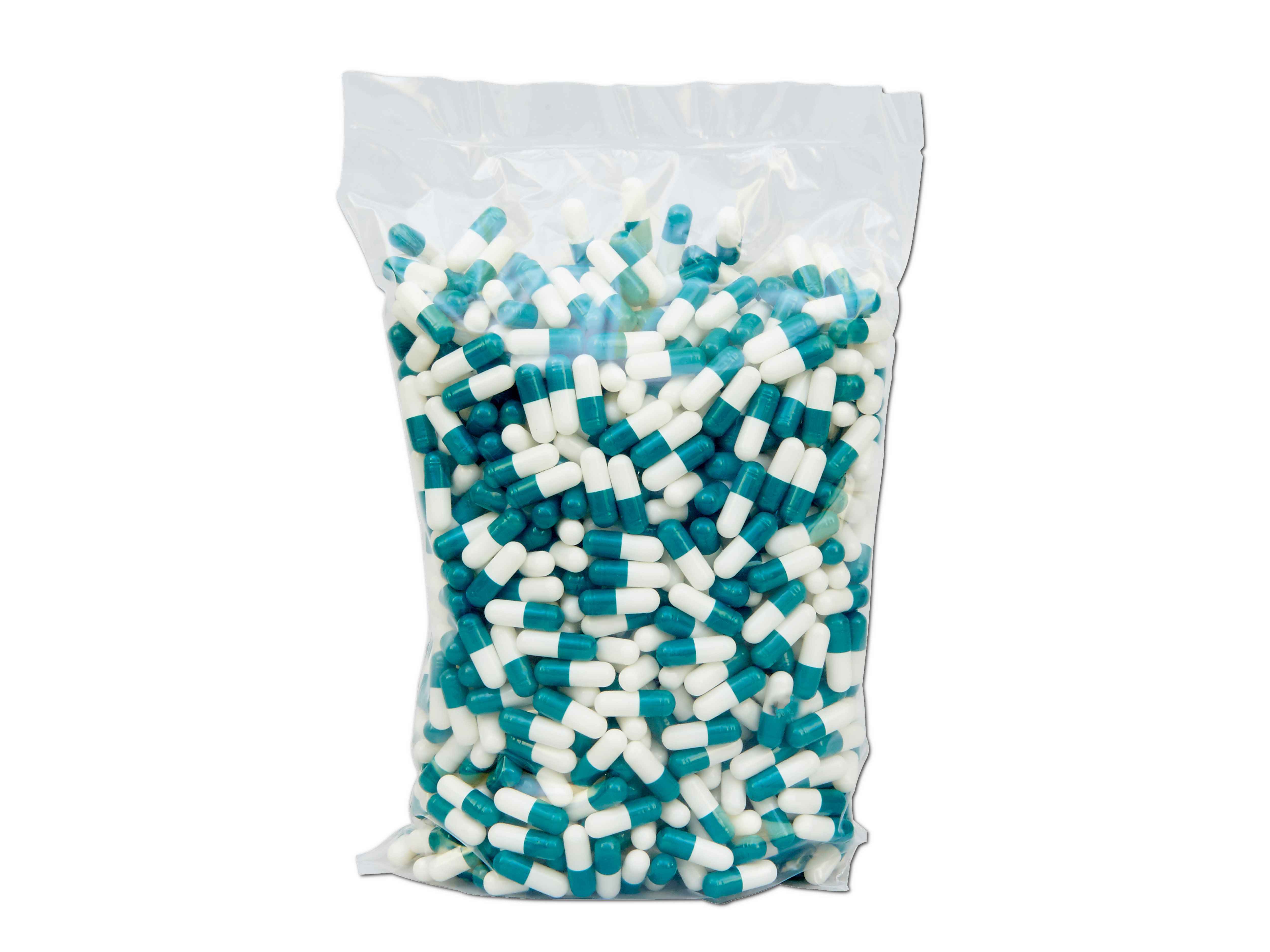 Hartgelatine - Kapseln Nr.2 á 1000 Stück, grün/weiß