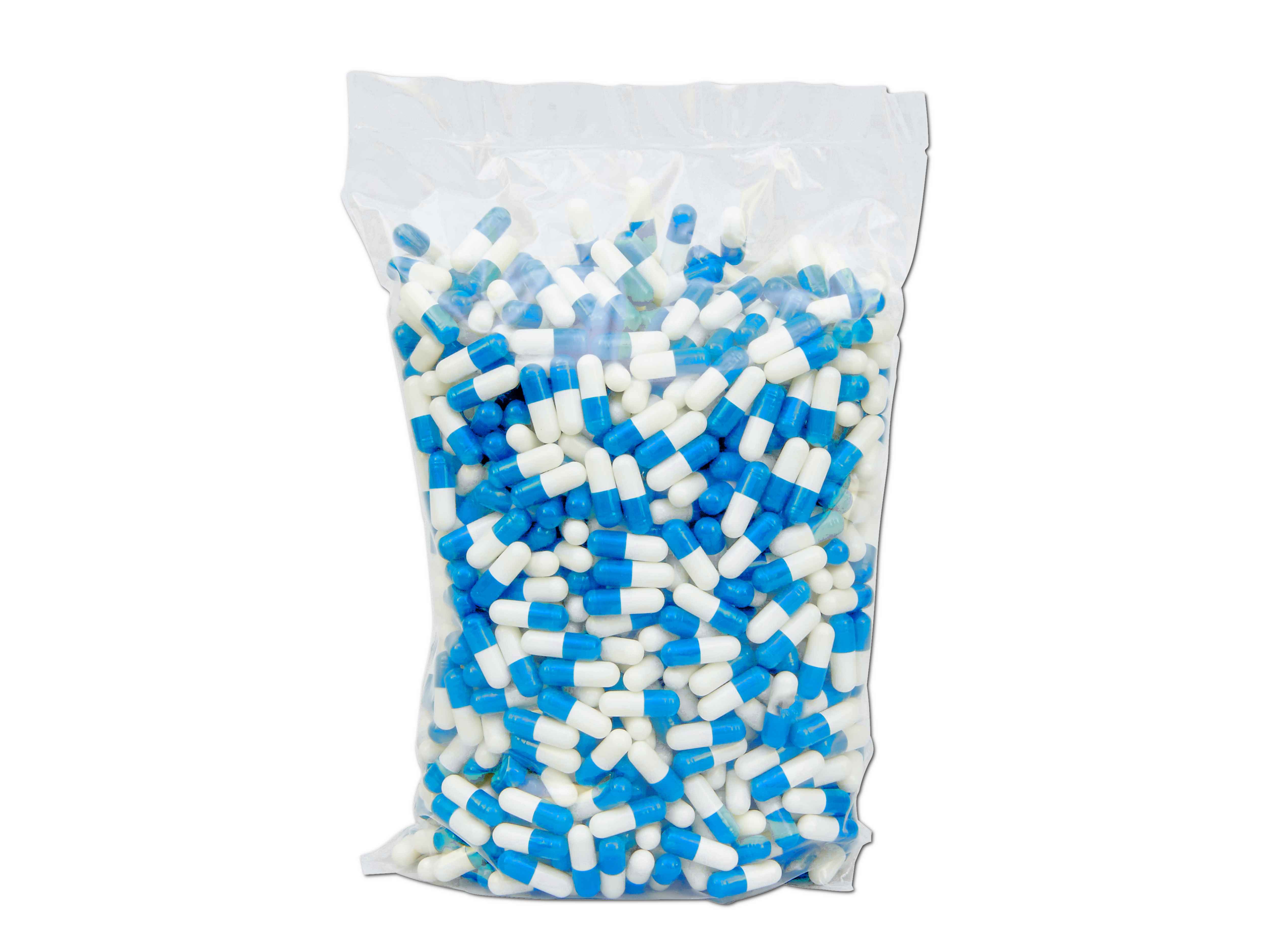 Hartgelatine - Kapseln Nr.2 á 1000 Stück, blau/weiss