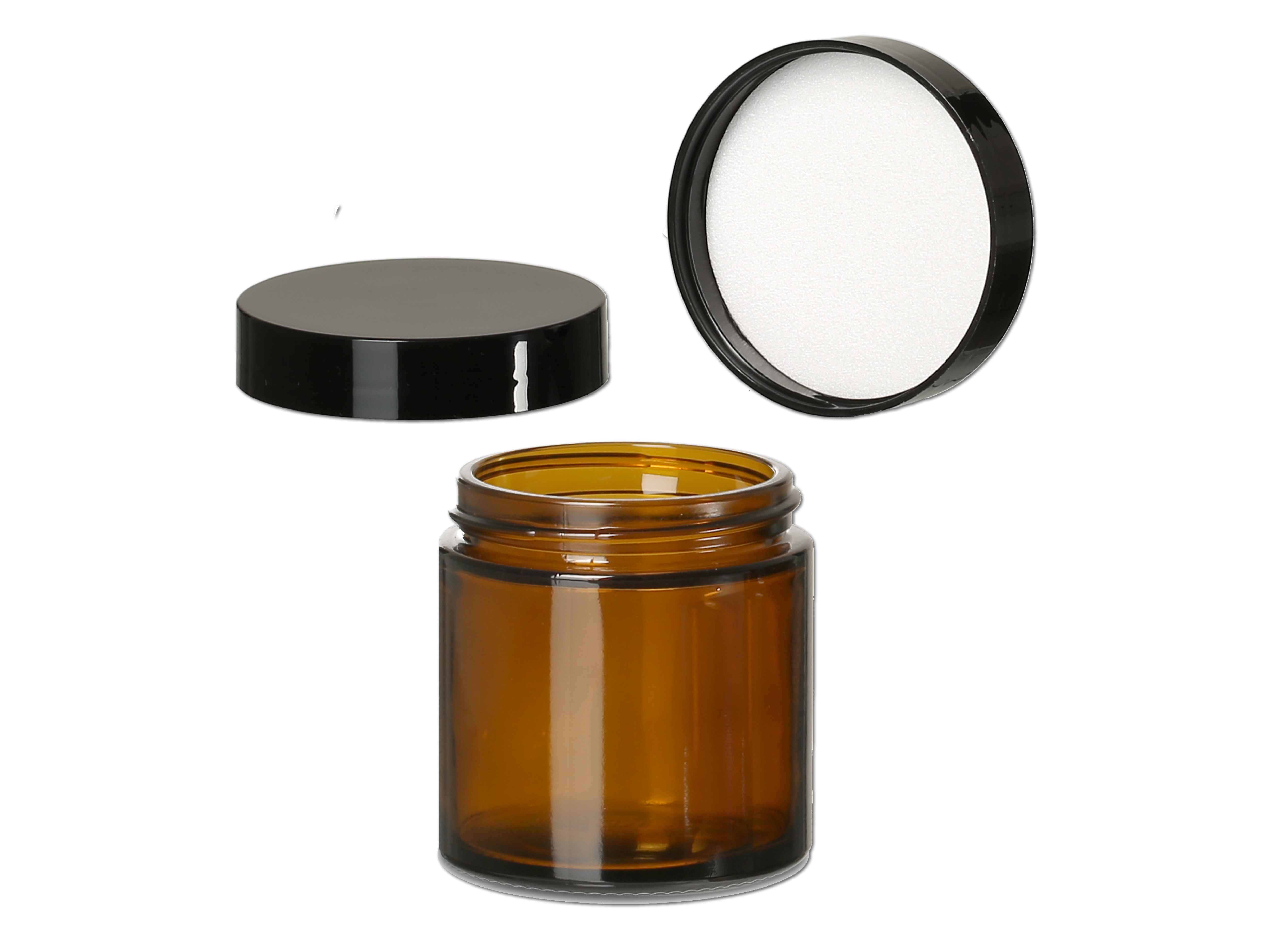 Creme Tiegel Glas braun inkl. Deckel schwarz 120 ml