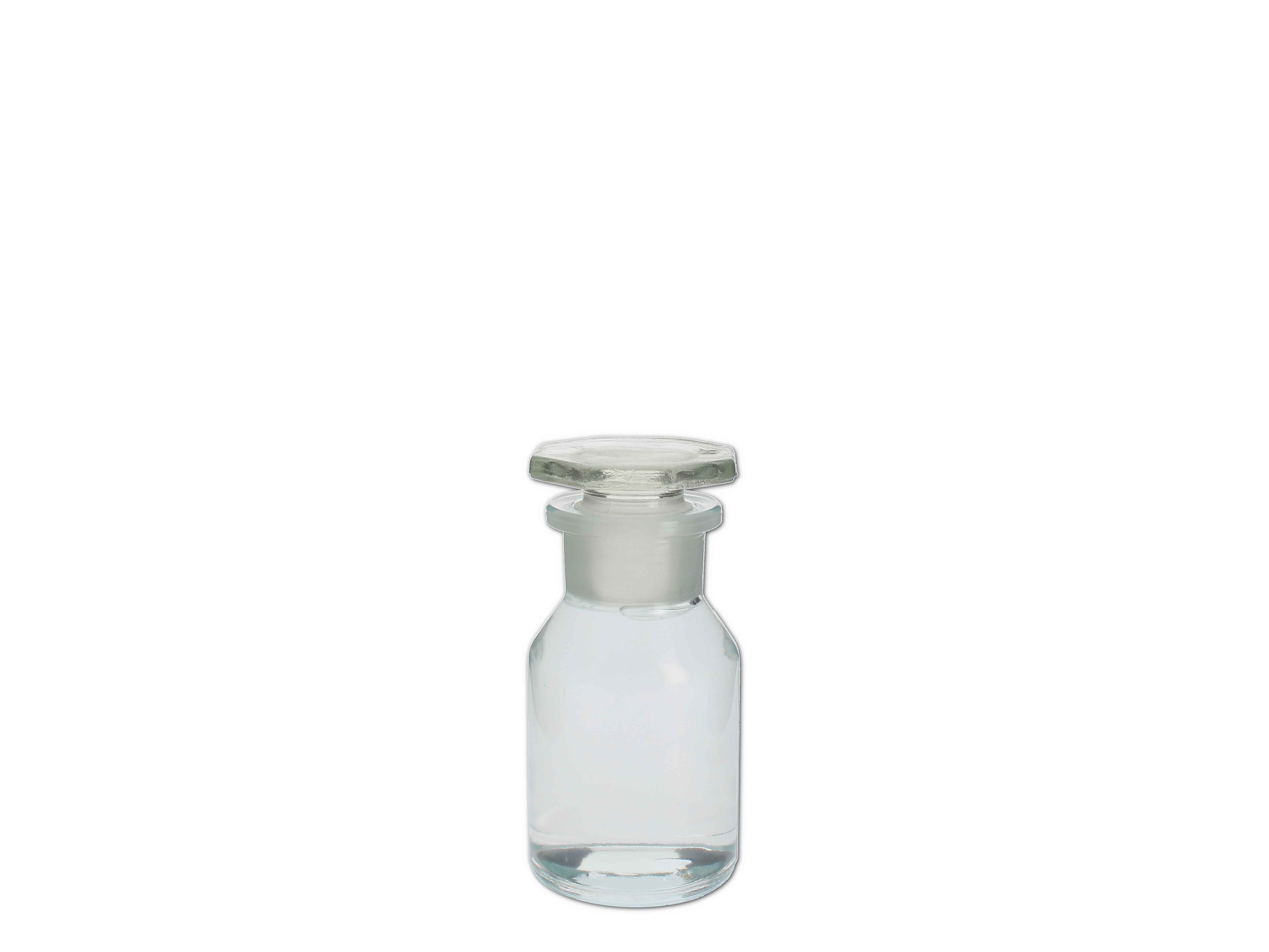    Pulverglas weiß mit Glasstopfen, rund - 100 ML