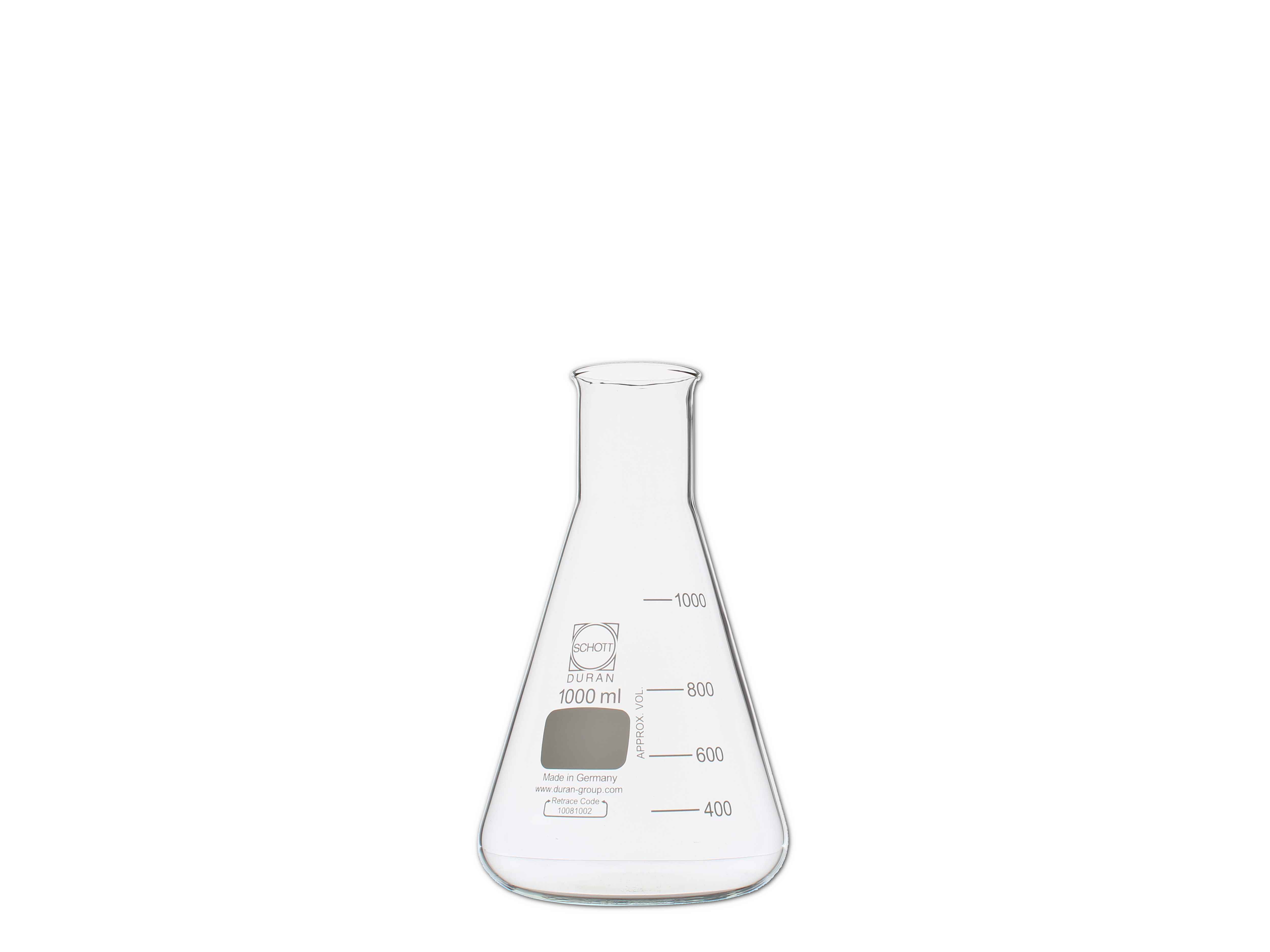 Erlenmeyerkolben, weithals, graduiert - 1000ml
