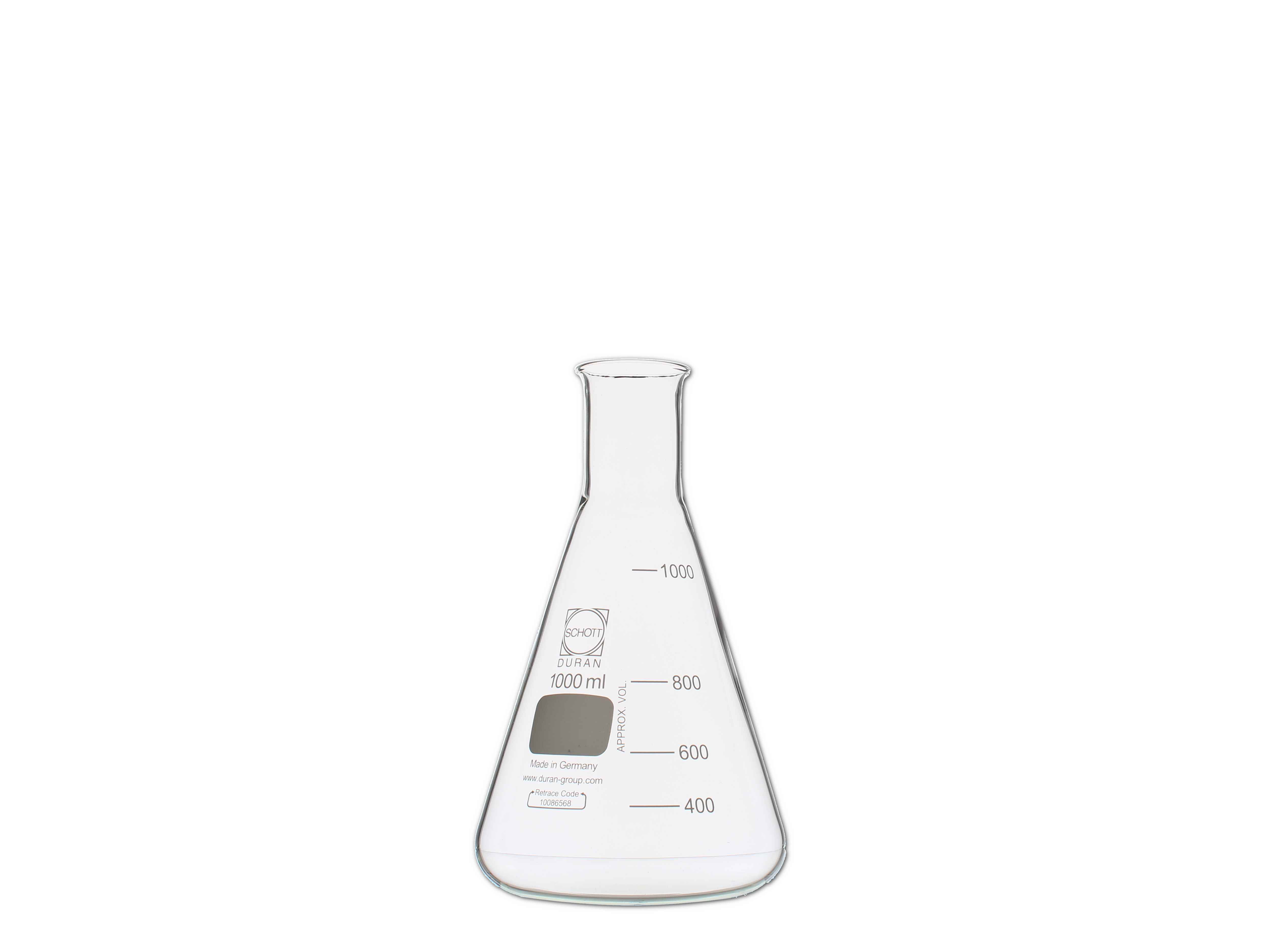 Erlenmeyerkolben, enghals, graduiert - 1000ml