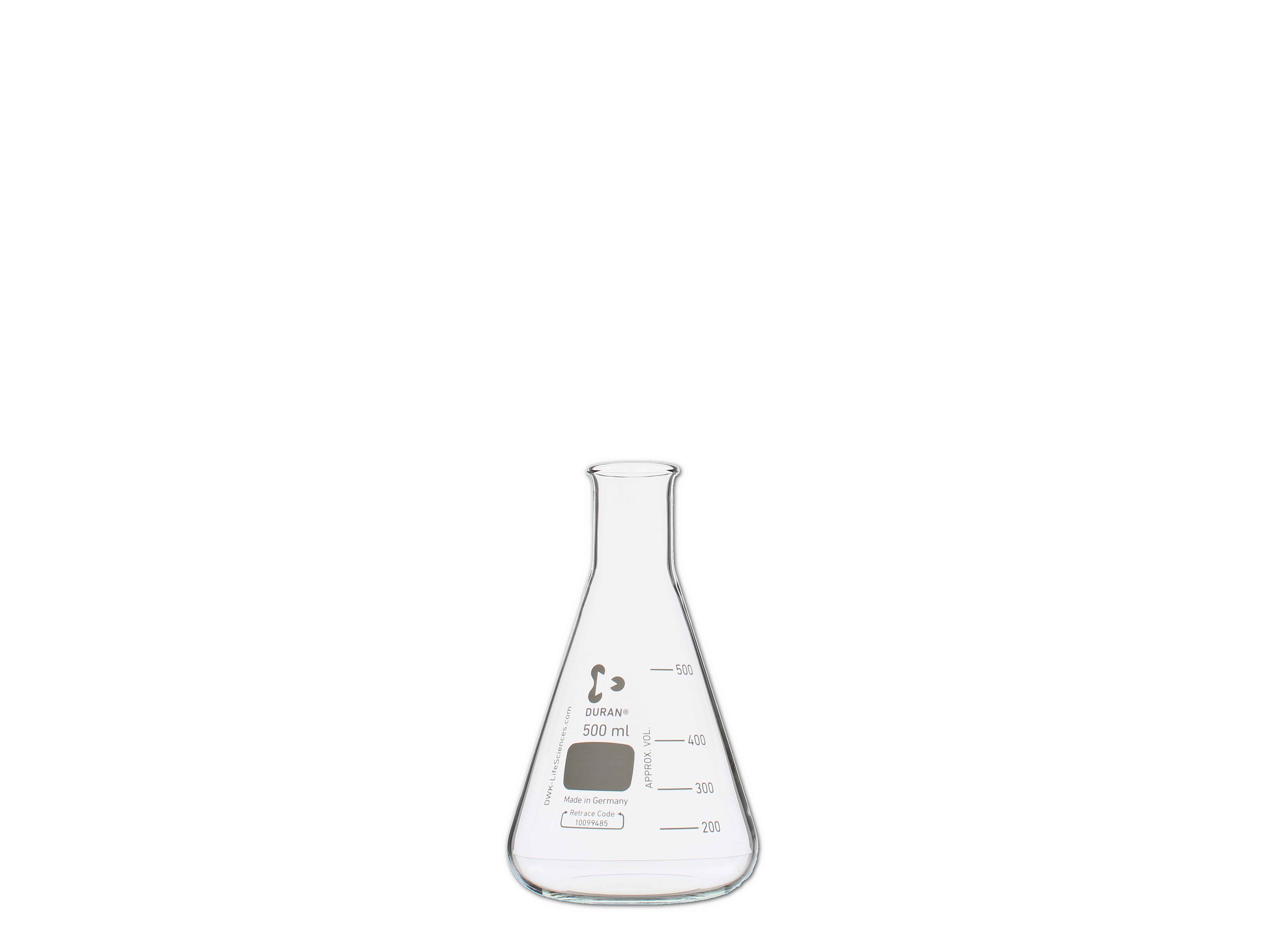 Erlenmeyerkolben, enghals, graduiert - 500ml