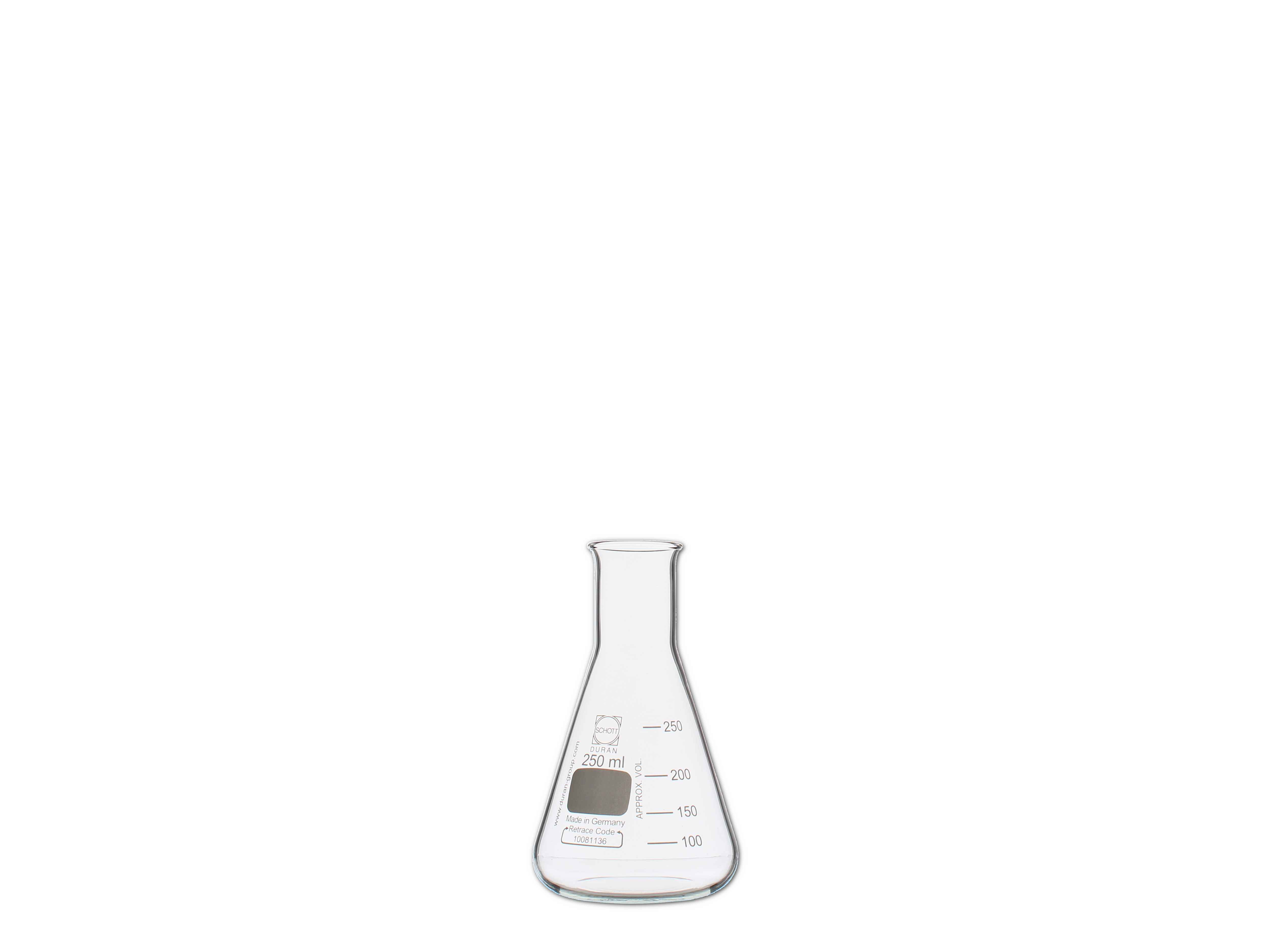 Erlenmeyerkolben, enghals, graduiert - 250ml