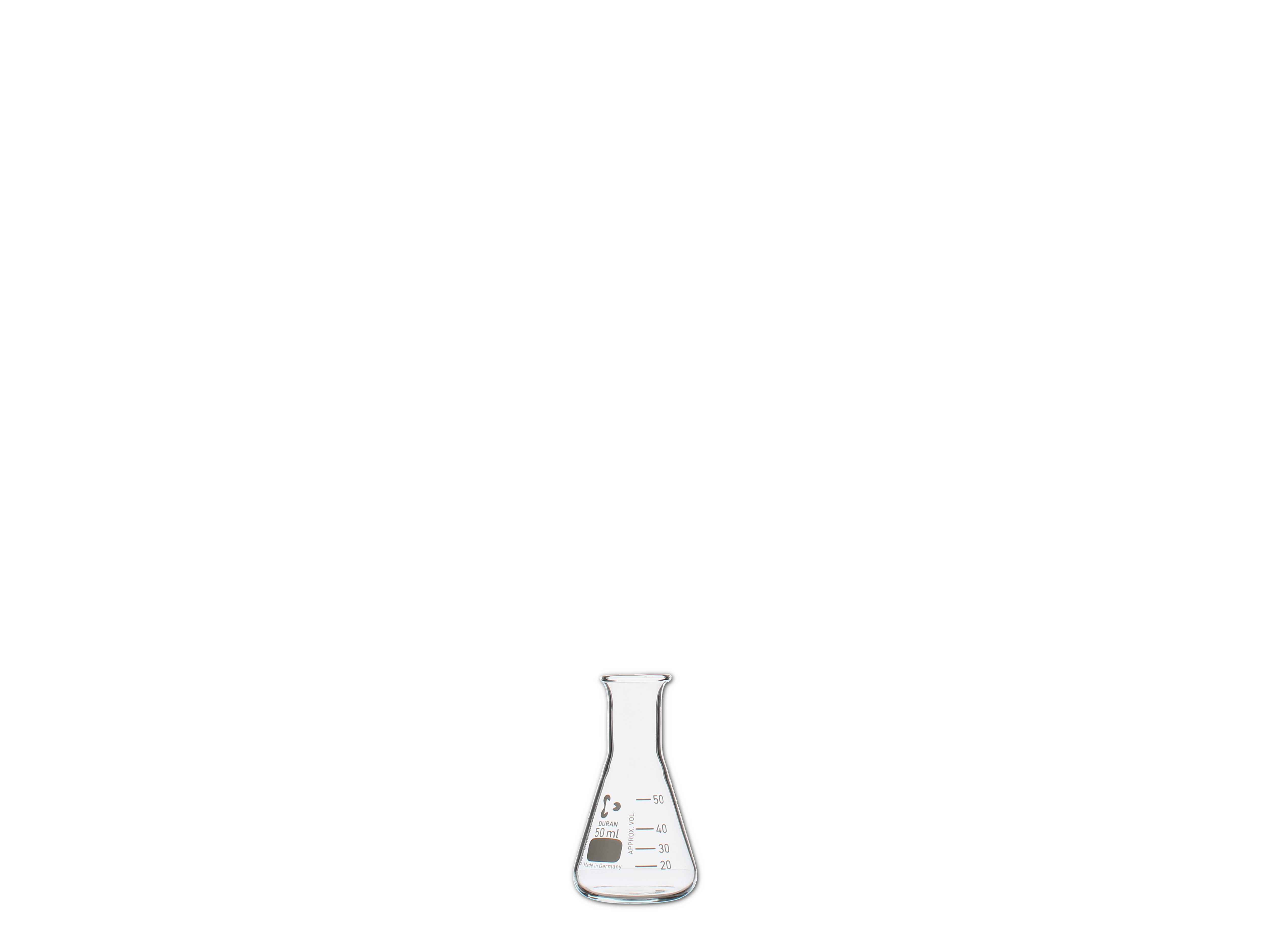 Erlenmeyerkolben, enghals, graduiert - 50ml